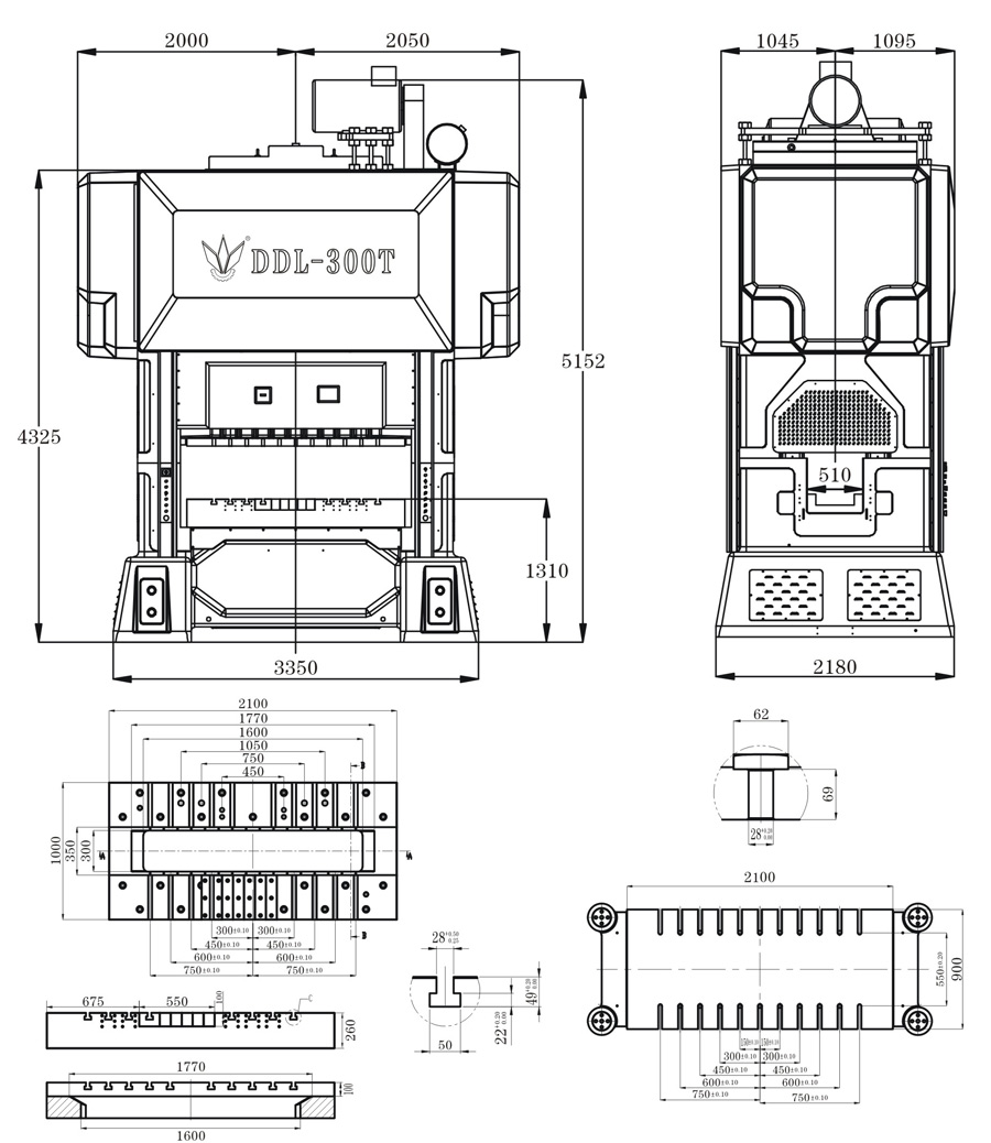 300t高速連續沖床結構圖