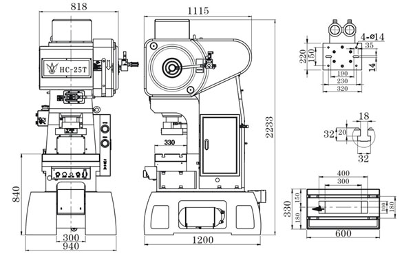 c型高速沖床結構圖